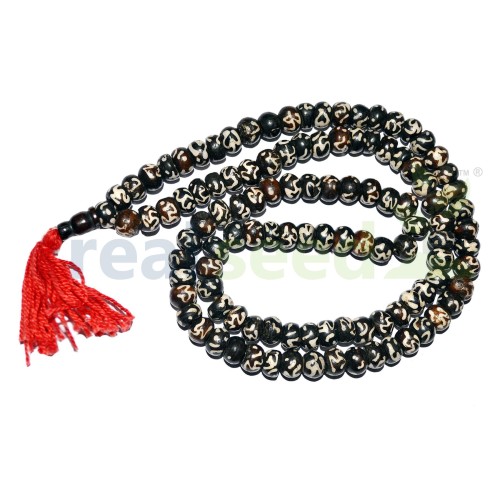 REAL SEED OM Mala Necklace Mala for Girls and Boys | Bead Size - 8MM