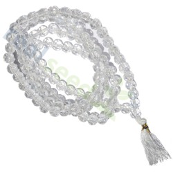 Real Seed Pure Sphatik 8MM 108 Navranga Beads Buddhist Prayer Mala (Rainbow Sparkle Beads), Necklace for Meditation, Reiki Japa Mala