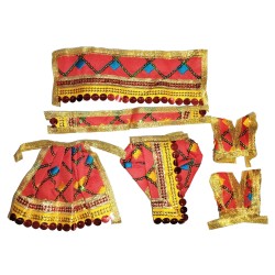 REAL SEED Radha Krishna Poshak, Vishnu Laxmi Hand Made Dress, Bhagwan Ke Vastra, Deity Dress | Multicolored | Dress Size- 5 Inches | Idol for 6 to 8 inches Statue