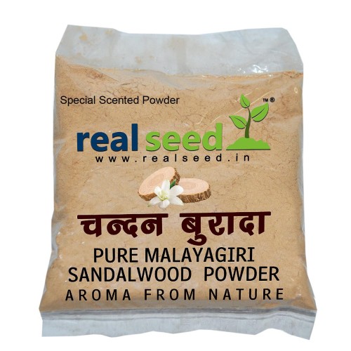 Real Seed Sandalwood Tilak Puja Powder, Mysore Sandalwood, Chandan Powder - Puja Chandan Tilak, Sandal Sacred Chandan Tikka (50 Grams Pack)