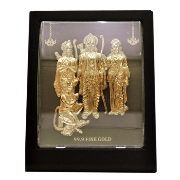 Ram Darbar 99.9 Fine Gold Plated Photo Frame | Shri Ram Darbar Frame for Home Temple | Gods Photo Frames | Religious Photo Frames