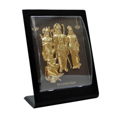 Ram Darbar 99.9 Fine Gold Plated Photo Frame | Shri Ram Darbar Frame for Home Temple | Gods Photo Frames | Religious Photo Frames