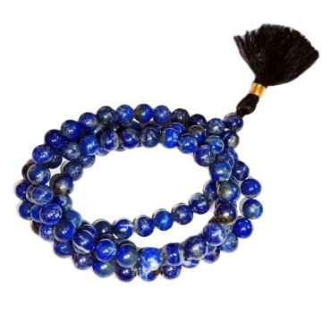 Lapis Lazuli Crystal Japa Mala, Premium Grade Original Healing Gemstone Agate Mala For Yoga Meditation Spiritual Reiki