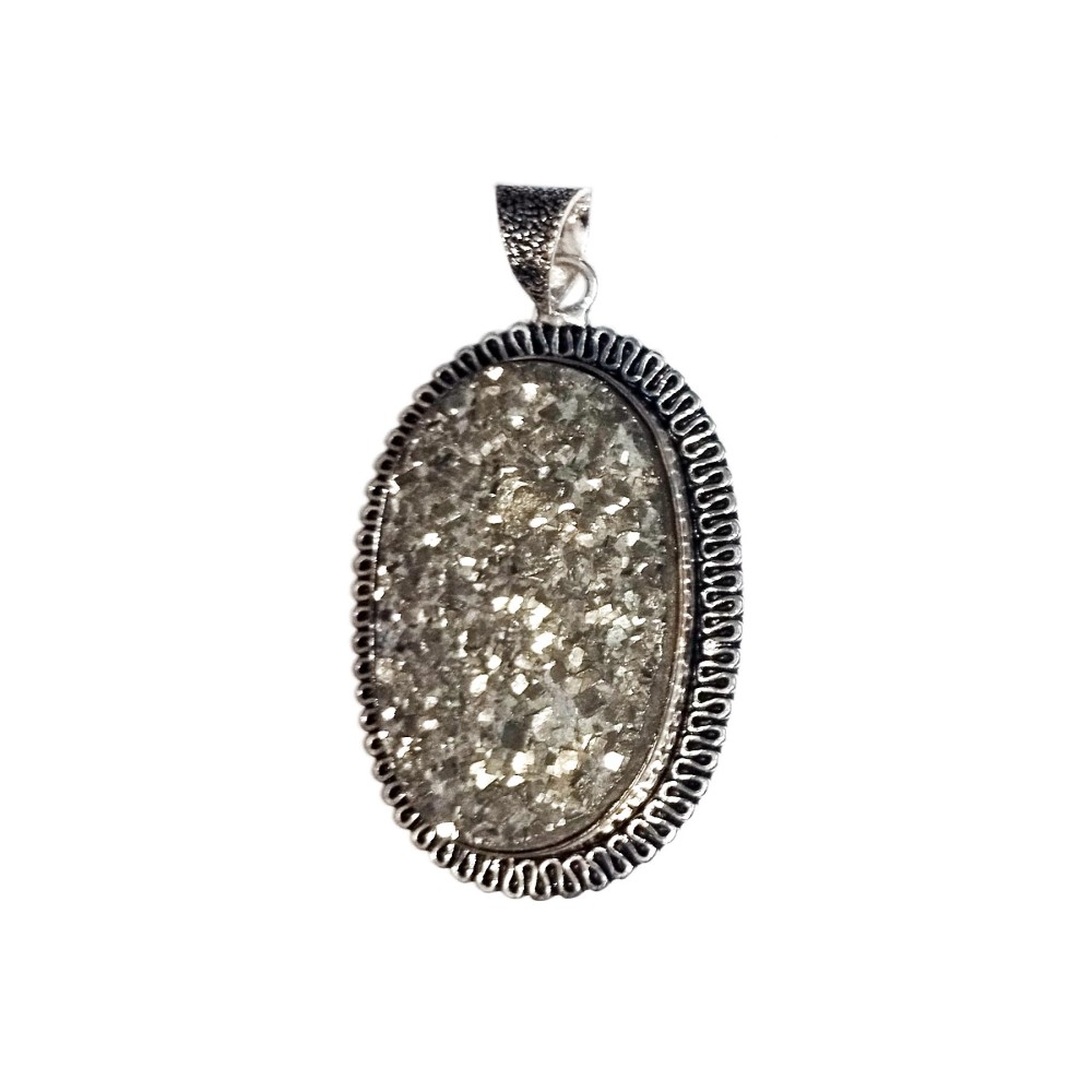 Golden Pyrite Crystal Unisex Pendant for Wealth, Prosperity and Good Luck, A++ Quality Gemstone Stone Healing Crystals