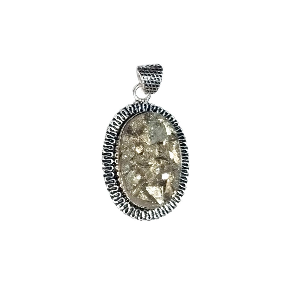 Golden Pyrite Crystal Unisex Pendant for Wealth, Prosperity and Good Luck, A++ Quality Gemstone Stone Healing Crystals