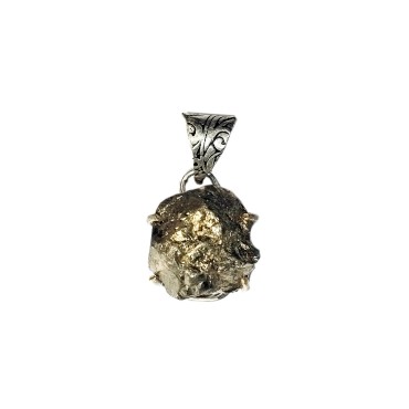 Golden Pyrite Crystal Unisex Pendant for Wealth, Prosperity and Good Luck, A++ Quality Gemstone Stone Healing Crystals