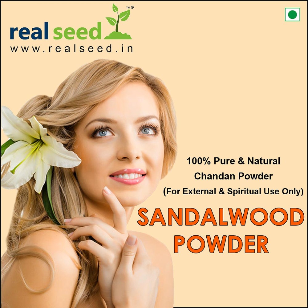 Real Seed Sandalwood Tilak Puja Powder, Mysore Sandalwood, Chandan Powder - Puja Chandan Tilak, Sandal Sacred Chandan Tikka (50 Grams Pack)