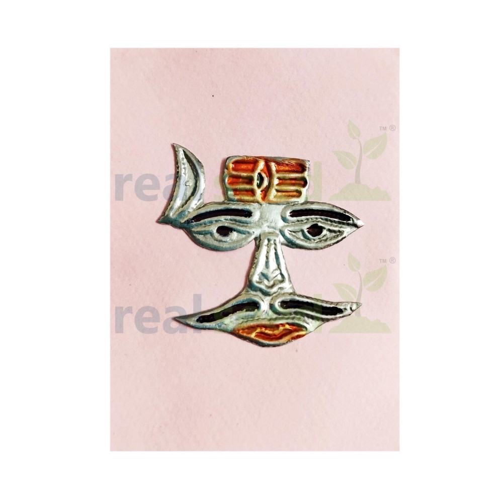 Silver Shiv Shringar for 2-3 Inches Stone, Sphatik, Parad Shivling | Shringar Chart Size - 3 x 3 CMS