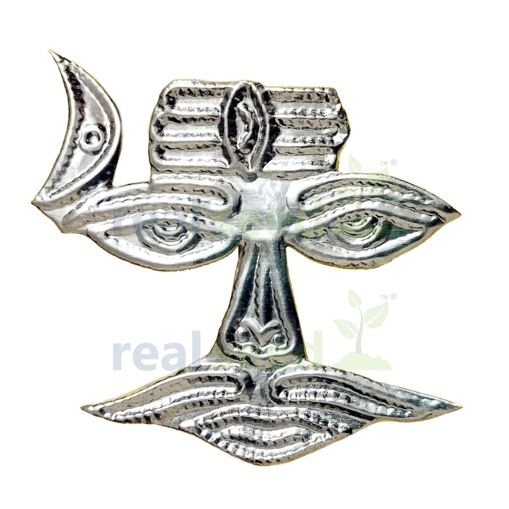 Silver Shiv Shringar for 3-5 Inches Stone, Sphatik, Parad Shivling | Shringar Chart Size - 4 x 4 CMS