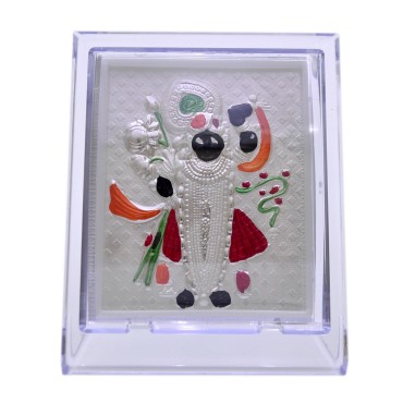 Shrinathji Nathdwara Silver Plated Photo Frame | Shrinathji Silver Plated Photo Frame | Shrinathji Frame for Home Temple | Gods Photo Frames | Religious Photo Frames