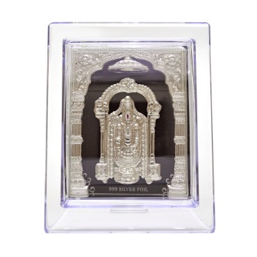 Tirupati Balaji Silver Plated Photo Frame | Tirupati ji Silver Plated Photo Frame | Tirupati Balaji Frame for Home Temple| Gods Photo Frames | Religious Photo Frames