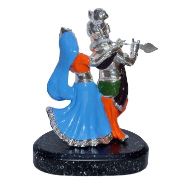 Silver Plated Radha Krishna Statue, Exclusive Gifting and Decor | Size- 19x14x11 CMS